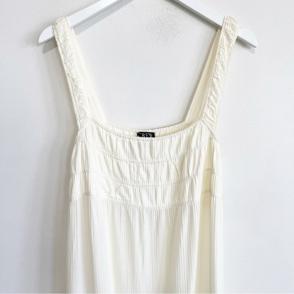 NEW J. Crew Airy Tiered Maxi Dress Cream Sleeveless Smocked Large - Picture 4 of 8